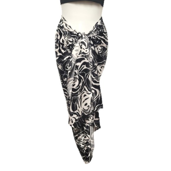 Rose print Pareo Wrapskirt Sarong Coverup Beach Wedding/Pool Parties/Cruises - Picture 3 of 6